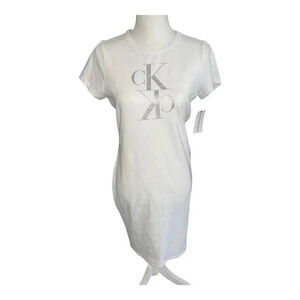 NEW Calvin Klein Women's Small Logo T-Shirt Dress Swim Cover-Up NWT‎
